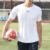 Under Armour Casual Solid Color Sports Jersey Knit Crew Neck T-Shirt Unisex Tops White 22500509-100