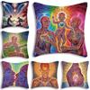 Home Decor Colorful Psychedelic Human Figure Pillow Covers Pattern Cushion Cover Suitable for Sofa Bedroom Car Pillow Cover