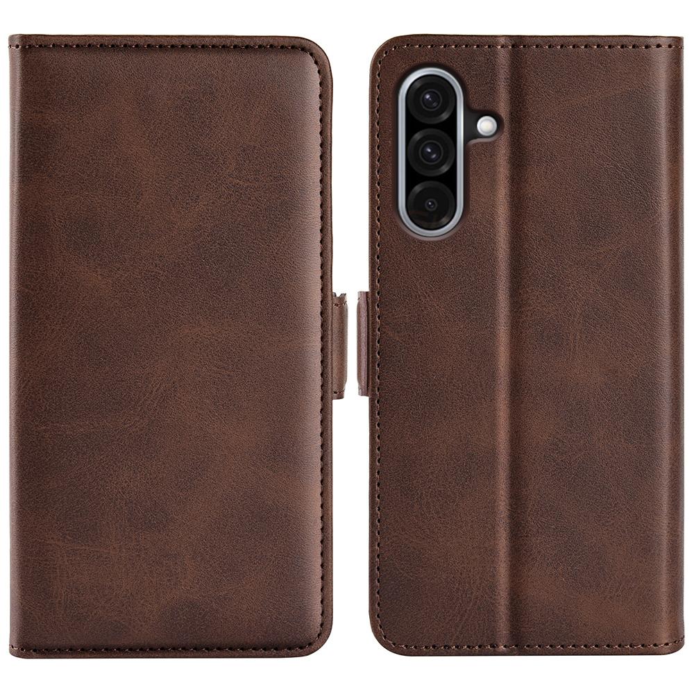 

For Samsung Galaxy A36 5G/A56 5G Stand Case Calf Texture Leather Wallet Phone Cover Brown