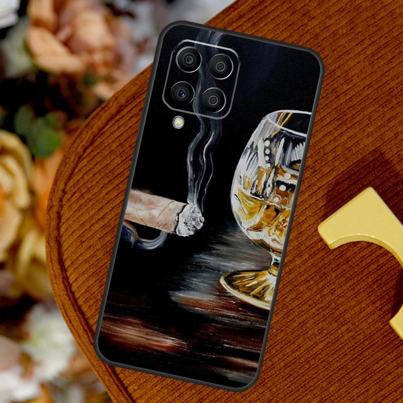 Cigar and Whiskey For Samsung Galaxy M14 M34 M54 M12 M32 M52 M53 M33 M13 M20 M15 M55 M31s M30s M21 M51 Case