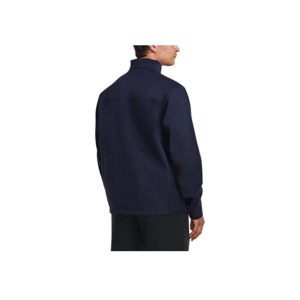 Under Armour Retro Sports Stand Collar Color Block Jacket Loose Long Sleeve Jacket Men Jackets Dark-Blue 1371586-411