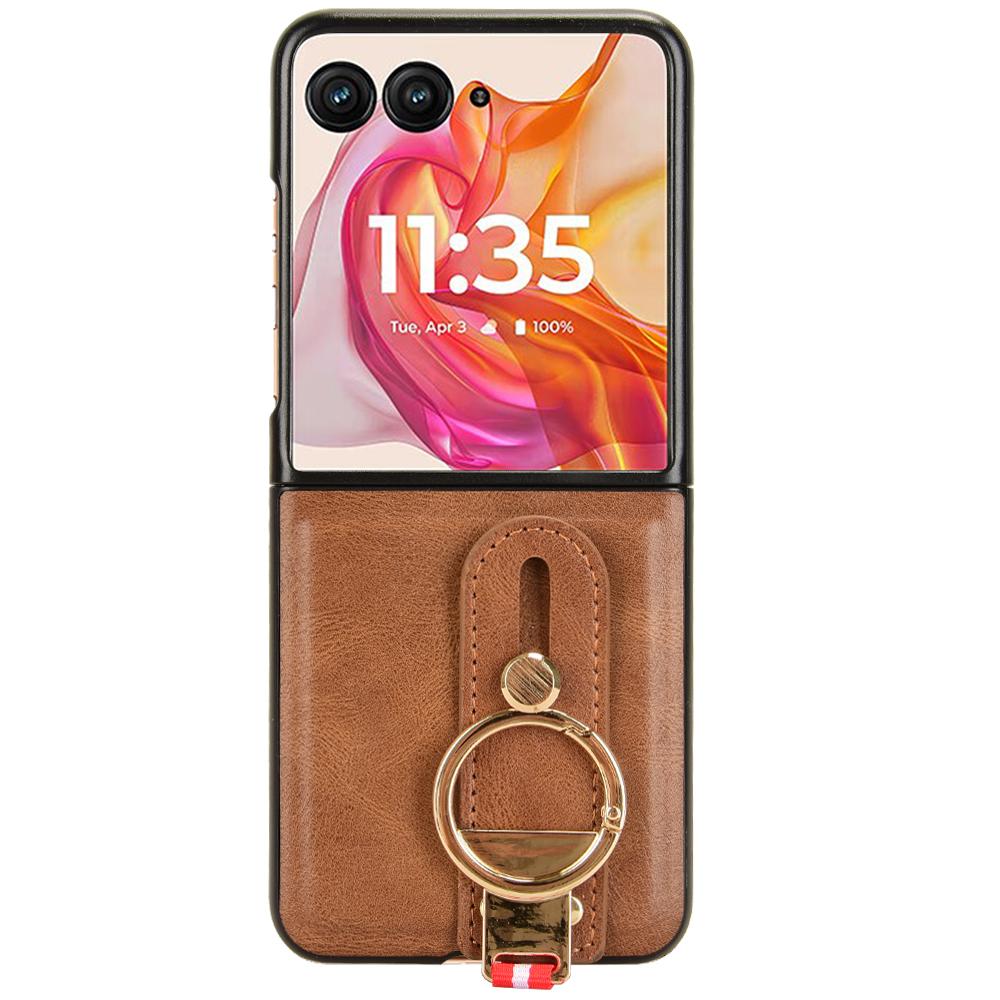 Für Motorola Razr 50 Ultra 5G Hülle Armband Leder+PC+TPU Abdeckung mit Flaschenöffner