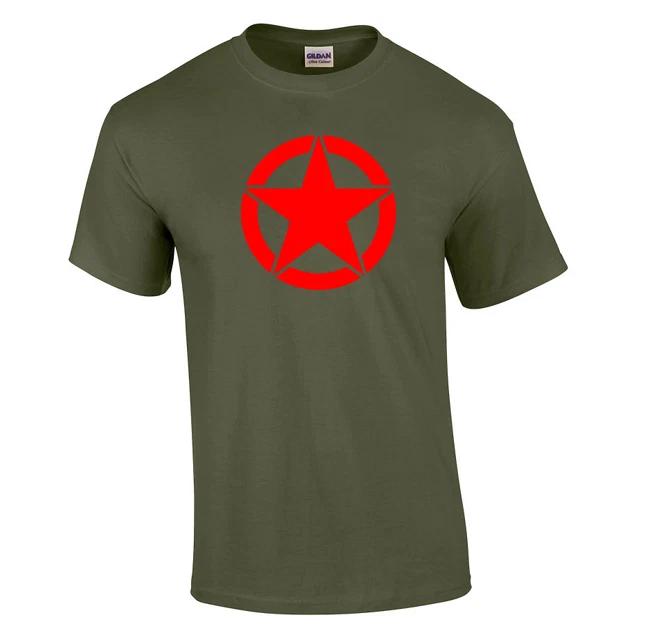 

Willys Army Star Short Sleeve Shirt T-Shirt Red Military Green Veteran S - 5XL S