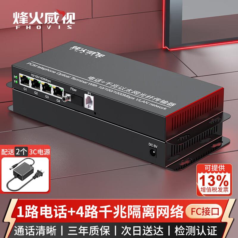 PCM Voice & Gigabit Network Fiber Optic Transceiver