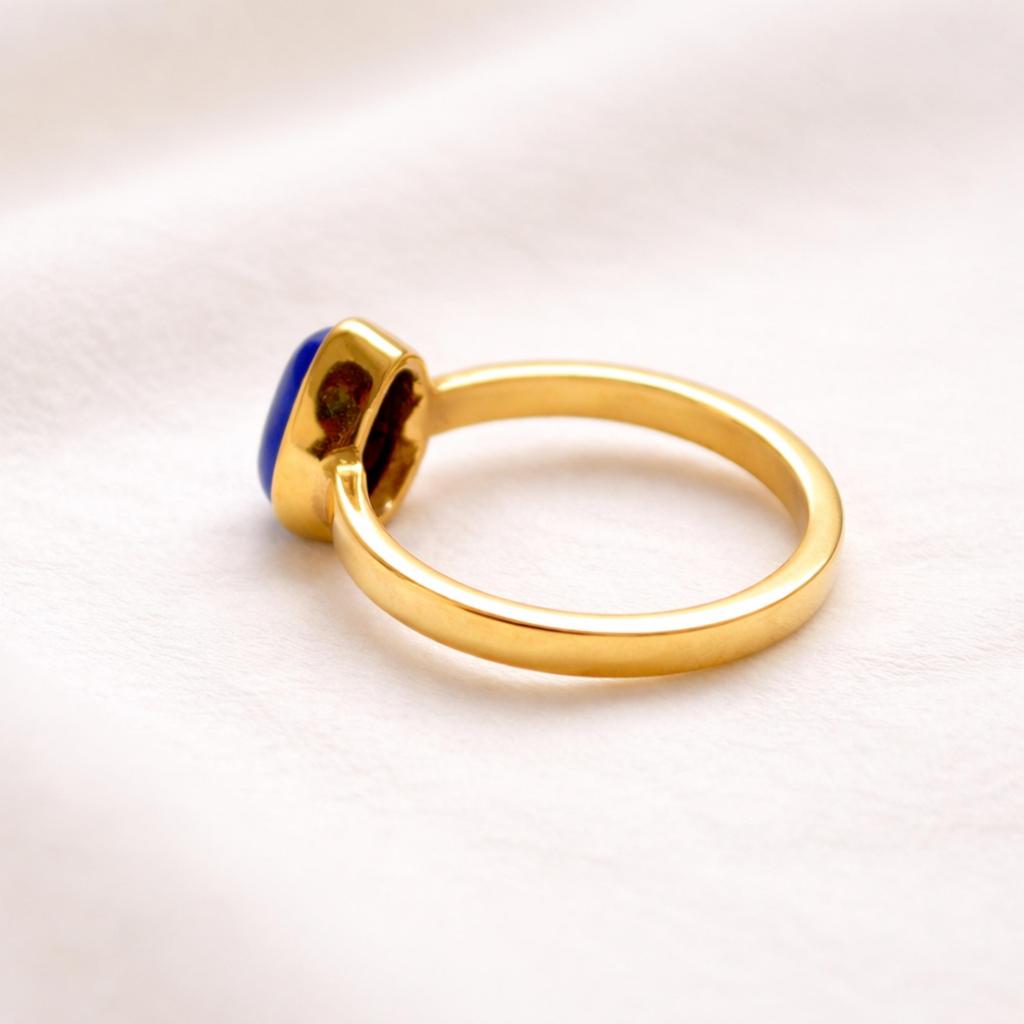 Blue Lapis Lazuli Pear Cut Gemstone Ring, 925 Sterling Silver Jewelry, Minimalist Bohemian Ring