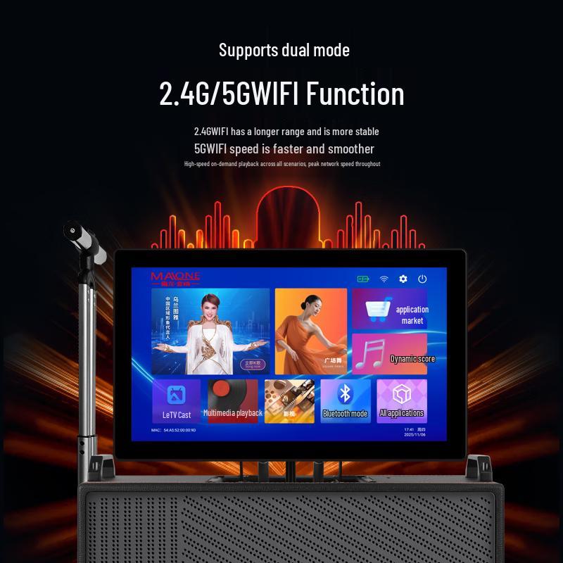 MALONE Portable KTV Speaker with Video Display CN Plug (adapter Included)