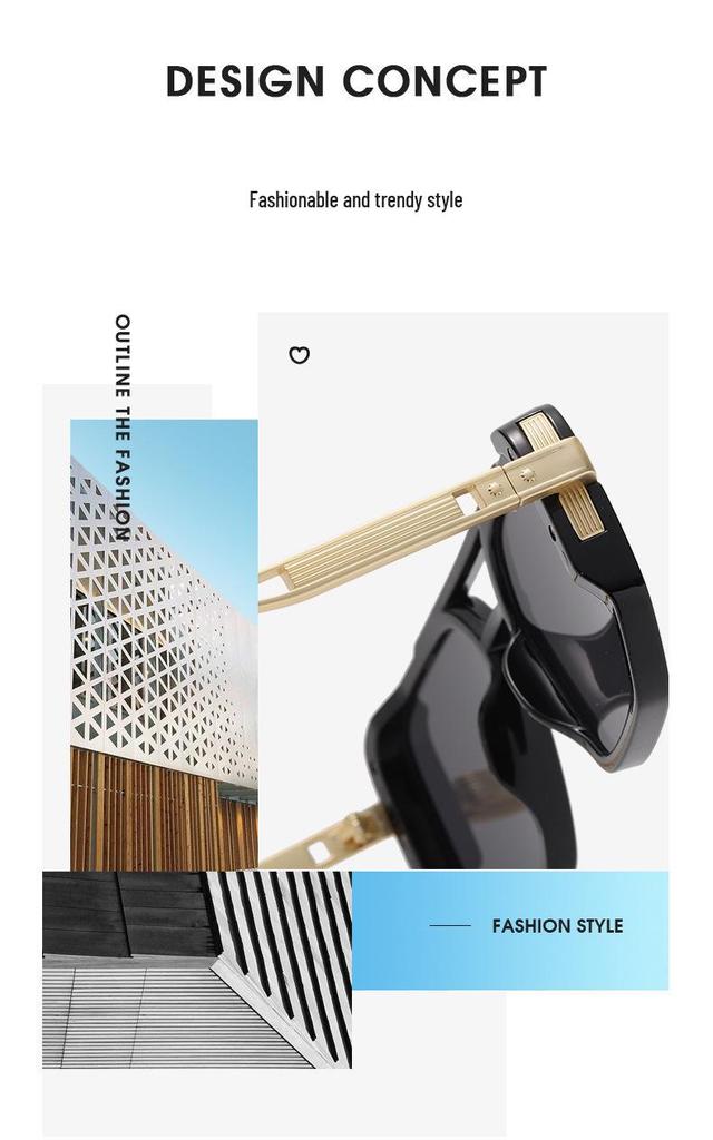 2026 Retro Double Bridge Square Pilot Sunglasses - European & American Fashion Street Style