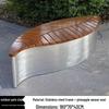 Stainless Steel & Solid Wood Outdoor Anti-Corrosion Park Bench for Garden or Courtyard Use