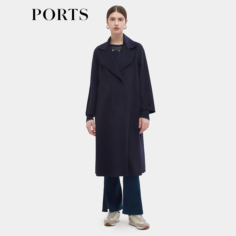 PORTS Women s British Style Wool Blend Mid-Length Overcoat S