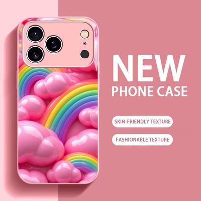 Colorful For Electroplated Glass Phone Case For iPhone 17 16 15 14 13 12 11 Pro Max Plus 16E 17Air Cover