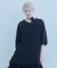 Telelu Overfit Lace Trimmed Jersey T-Shirt Black
