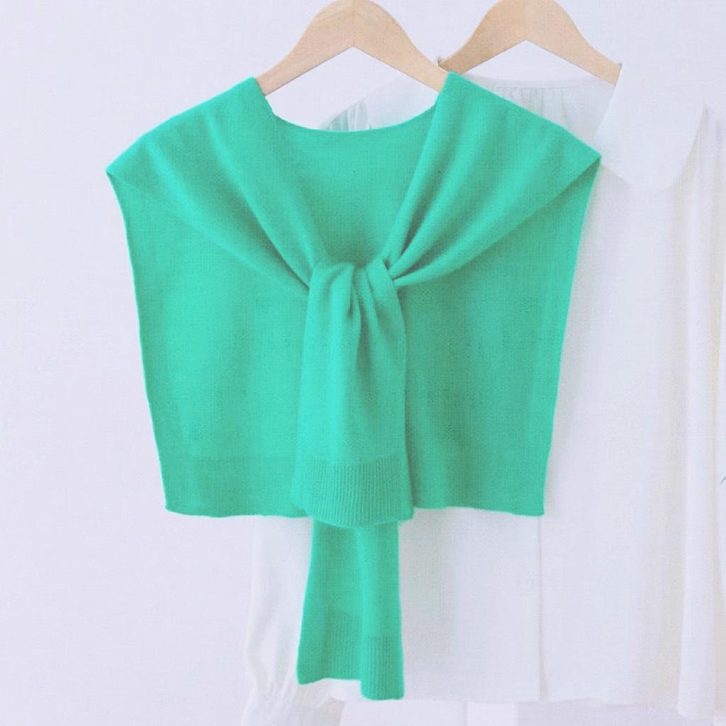 Trendy Korean Style Women's Air-Conditioned Knitted Shawl – Red Sleeveless Vest for All Seasons with Neck Protection