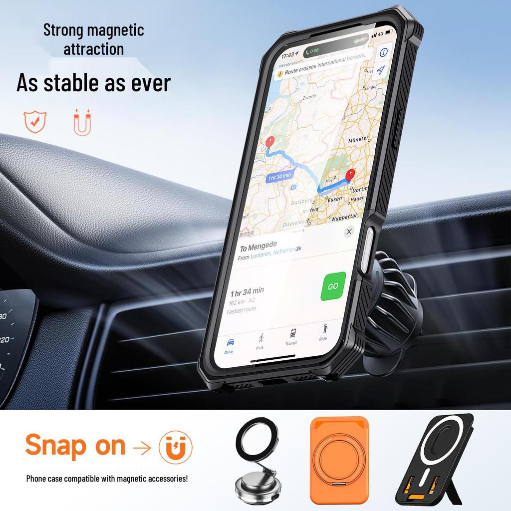 iPhone 17 Pro Max Magnetic Stand Magsafe Airbag Drop-Proof Protective Case