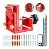 Pocket Hole Jig Kit Adjustable Angle Drill Guide with Screws Wood Plug Wrench for Woodworking