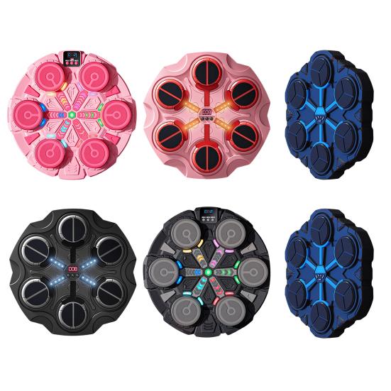 Muzikinis bokso aparatas su pirštinėmis, montuojamas ant sienos, Bluetooth suderinamas bokso taikinys su LED, 9 greičių reguliuojamas elektroninis bokso treneris, smūgiavimo padėklas