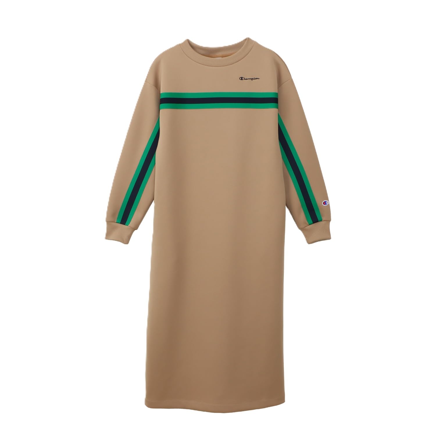 

Платье-футболка с длинным рукавом Champion Basic с круглым вырезом, с вышивкой «Песок», женское, пуант, бежевое, CW-B004