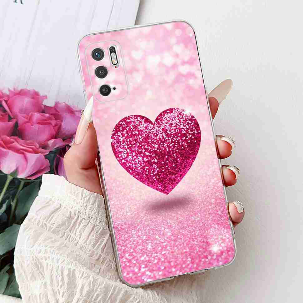 For Redmi Note 10 5G Case Fashion Rose Bow Soft Silicone TPU Back Cover For Xiaomi POCO M3 Pro 5G 6.5" Shockproof Phone Cases
