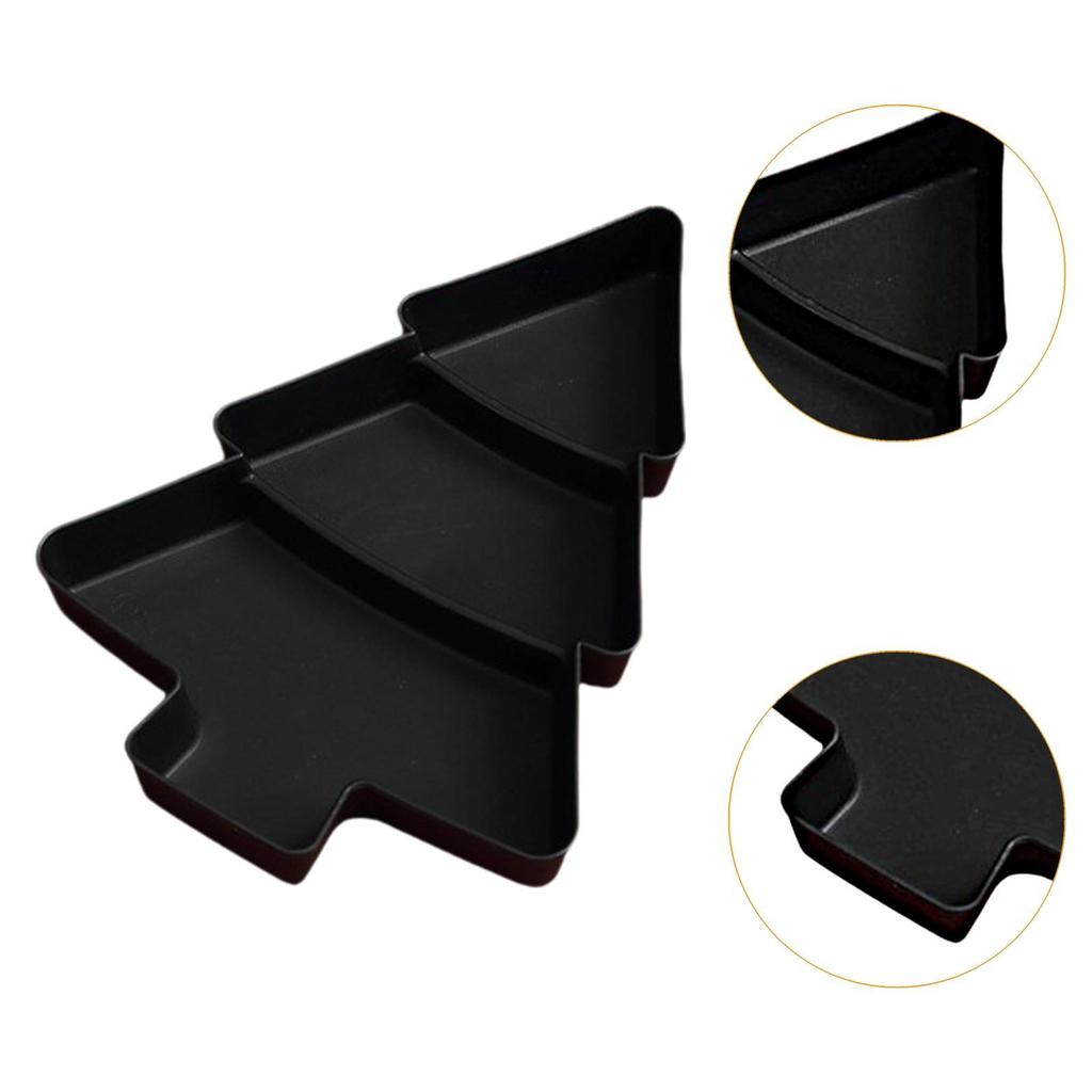 4Pcs Snack Serving Trays Snack Trays Christmas Decor Travel Box 3 Compartments Appetizer Tray Nuts Serving Trays for Dessert