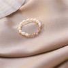 Bohemian Handmade Colorful Crystal Beaded Imitation Pearl Rings Continuous Circle Minimalist Wedding Promise Stacked Finger Ring