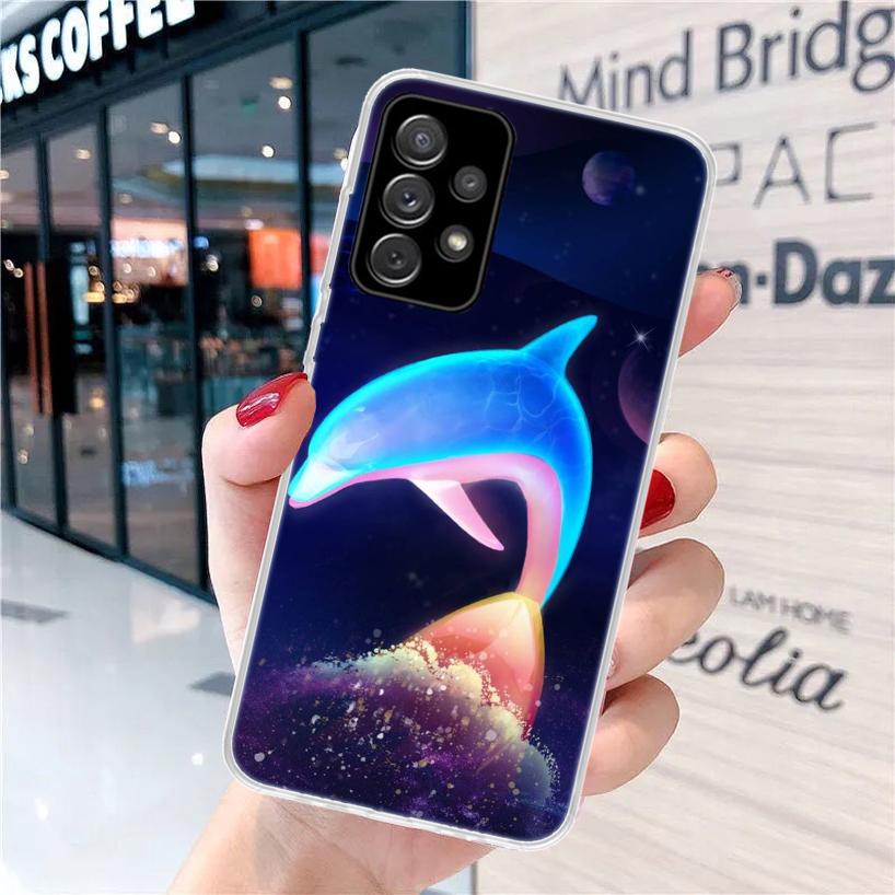 Sea animal cute dolphin For Samsung Galaxy A15 A14 A13 A12 A55 A54 A53 A52 Phone Case A32 A35 A34 A33 A25 A24 A23 A22 A04S A03S