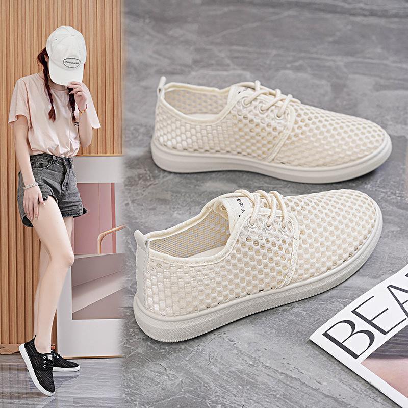 Summer Women's Non-slip Flying Woven Shoes Sports Shoes Breathable Fitness Running Casual Shoes