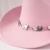 Cowboy hat hat with love metal hat chain top hat western felt hat chain hat