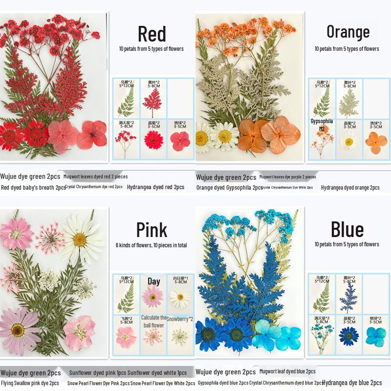 Handmade Resin Pressed Flower Bookmark DIY Kit: Transparent Specimen Stickers & Dried Flowers for Students