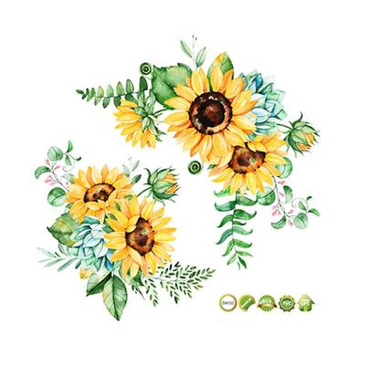 30 x 30 cm abnehmbare Sonnenblumen-Wandaufkleber, wasserfest, für Küche, Heimdekoration, PVC, Wohnzimmer, Tür, Kühlschrank, Tapete