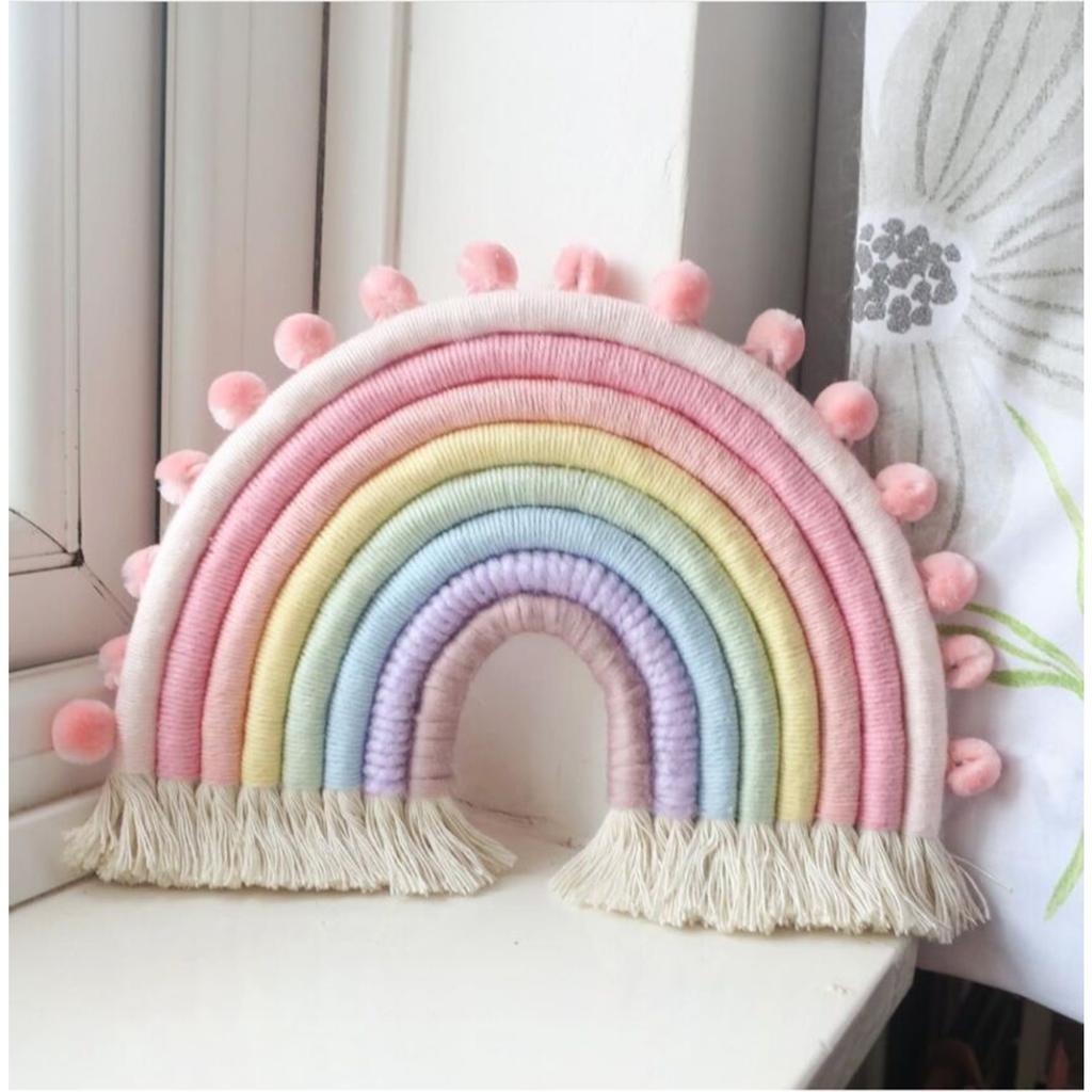 Ins Nordic Home Homestay Rainbow Children's Room Decoration Pendant Handmade Weaving Rainbow Fun Wall Decoration Pendant