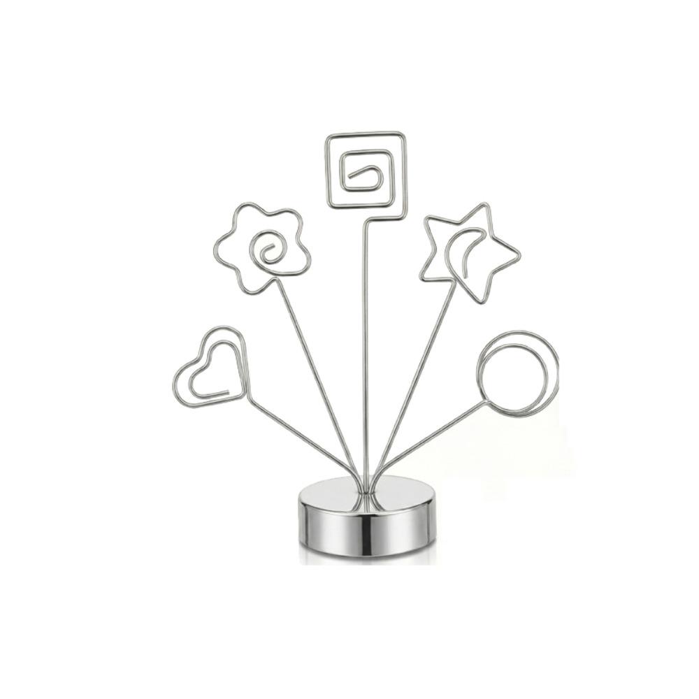 

Stable Creative Note Clips Multifunctional Photo Tree Stand Iron Art Desk Organizer Household Use Silver Multi-shape