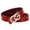 Cintura popolare Cintura da donna in vera pelle di mucca Lettera G strass alla moda versatile cintura con fibbia liscia