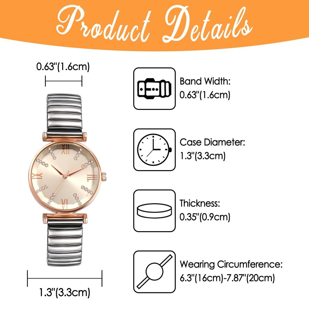 Women's Watch Waterproof Fashionable Snake Clasp Stainless Steel Band Quartz Analog Display Free Size Fashion Accessory