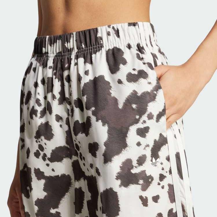 Adidas Originaler Løs Mote Komfortable Vide Ben Strikkede Sportsbukser Dame Underdeler Svart Han-Jade-Hvit KA2668