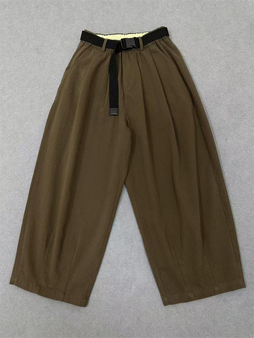 

Johnature Свободные повседневные брюки в стиле ретро, женские модные широкие прямые укороченные японские брюки One Size кофейный