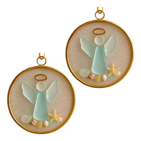 Sea Glass Nativity Christmas Ornament Beach-Inspired Hanging Ornament Nativity Christmas Tree Decoration for Xmas Tree Coastal Home Decor