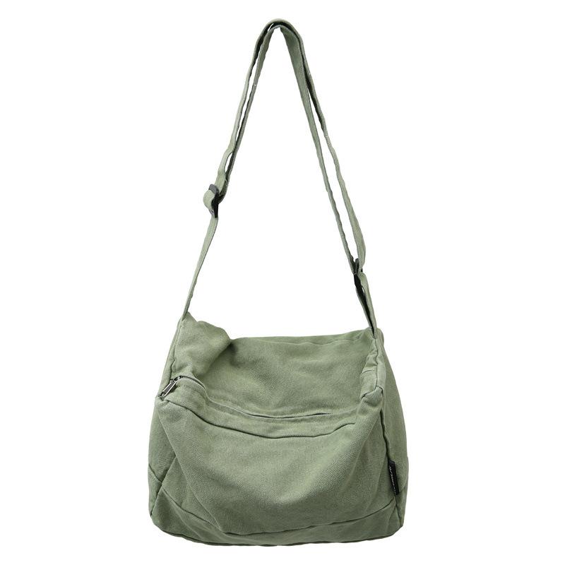 

Korean Lazy Wind Canvas Bag Summer 2024 New Large Capacity Bag One Shoulder Crossbody Bag Premium Pillow Bag зелений