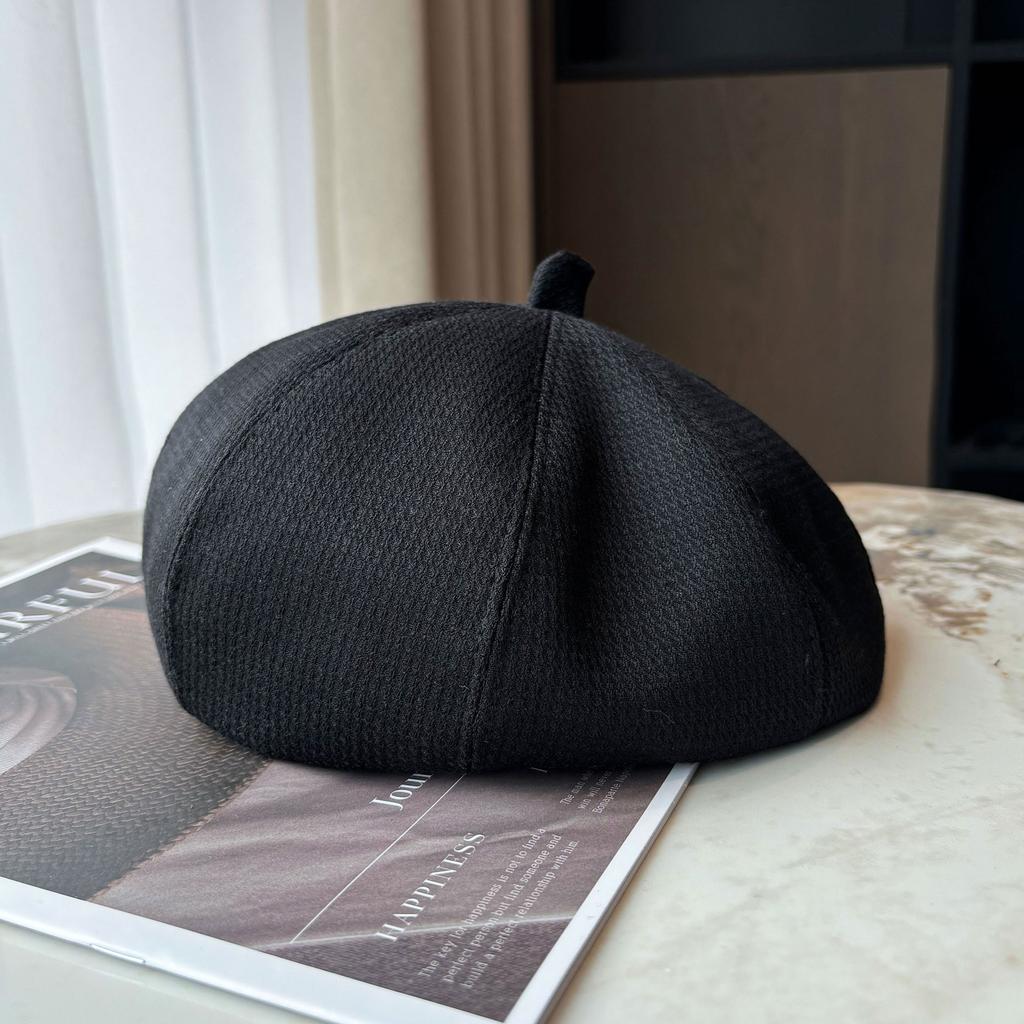 Beret Children's Solid Color Versatile Artistic Artist Hat Spring and Autumn Face Newsboy Hat Men