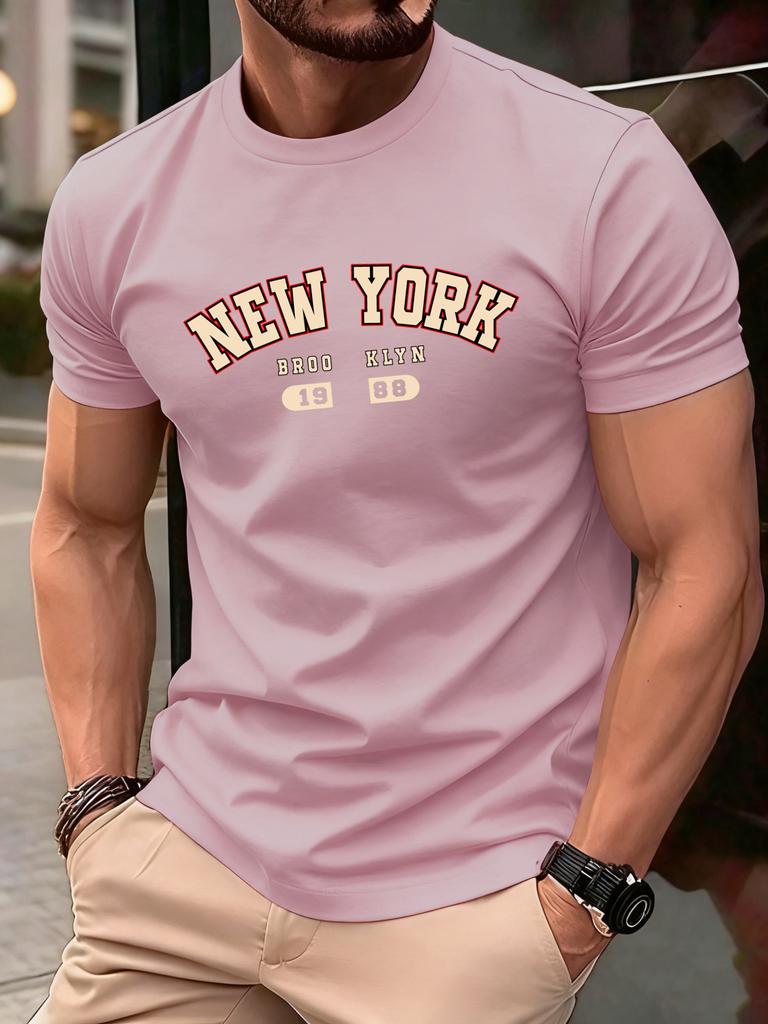 New York Brooklyn 1988 Letter Design Men TShirts Fashion Short Sleeve AllMatch Cotton Soft T Shirt Summer Unisex Loose Clothes