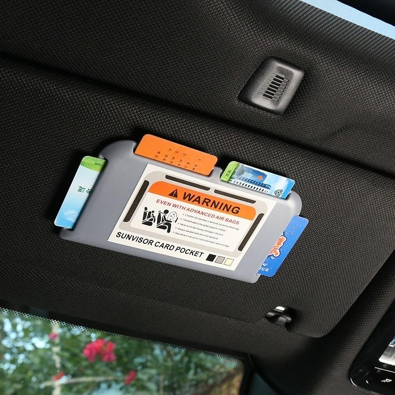 Car Sun Visor Card Clip Sunglasses Storage Box Magic Tape Clip Universal Auto Truck Internal Card Holder Sunshade Accessories