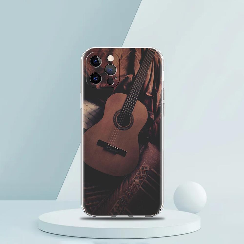 Guitar Strings Music Guitares Instrument Luxury Phone Case For iPhone 16 15 14 13 12 11 Pro Max XS X XR SE 7 8 Plus Clear Cover
