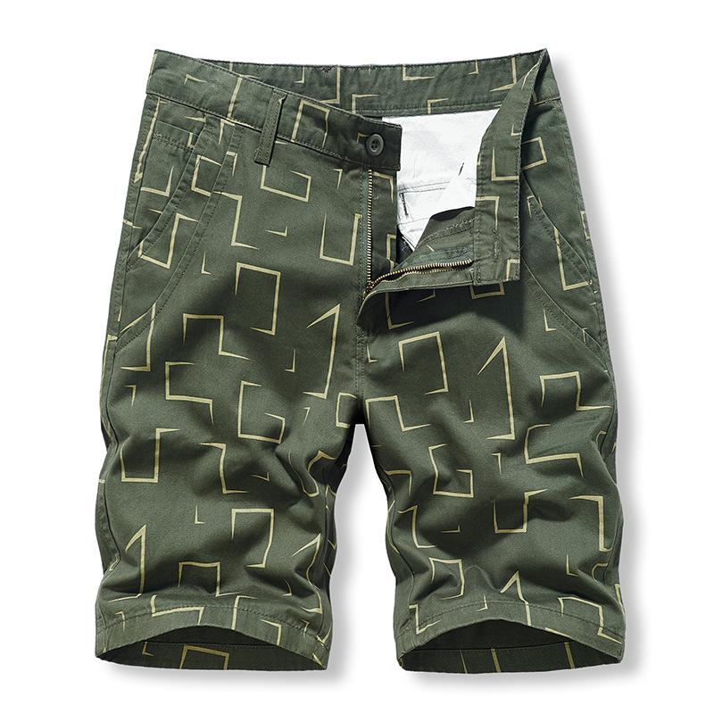 New Summer Casual Short Men Fashion Stripe Cargo Shorts Cotton Jogger Kneel Length Breeches  Mens Sports Shorts