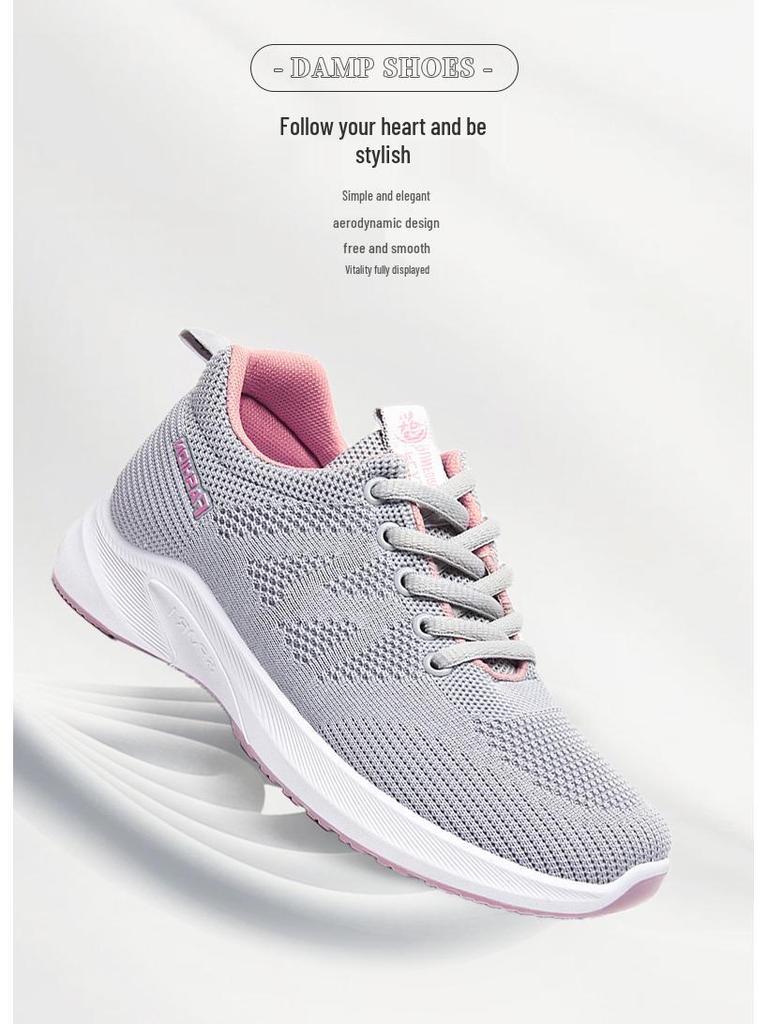 Dámské prodyšné běžecké boty Flyknit Mesh - Jaro 2026 - Lehké, měkká podrážka, plochý design