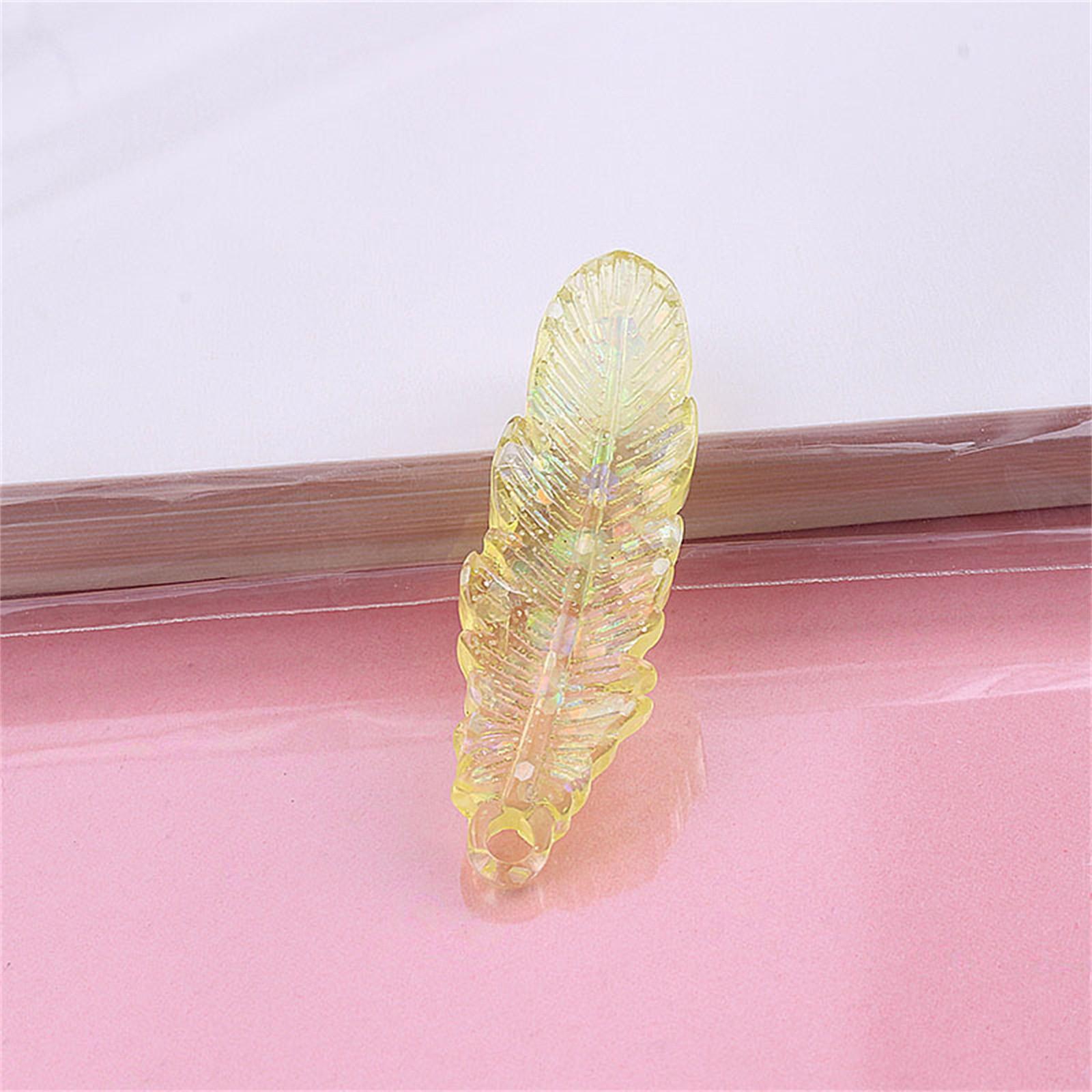 

Неровные края Цвет перьев смолы Плоская задняя часть DIY серьги Декоративные аксессуары One Size жёлтый