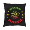 Born As A Rasta Cushion Cover Two Side Printing Rastafarian Floor Pillow Case For Living Room Fashion Pillowcase Home Decoration