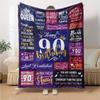 90Th Birthday Celebration Cozy Blanket Soft Warm Cozy Great for Sofa Couch Office Bed Picnics Four Seasons Universal Stylish Y27