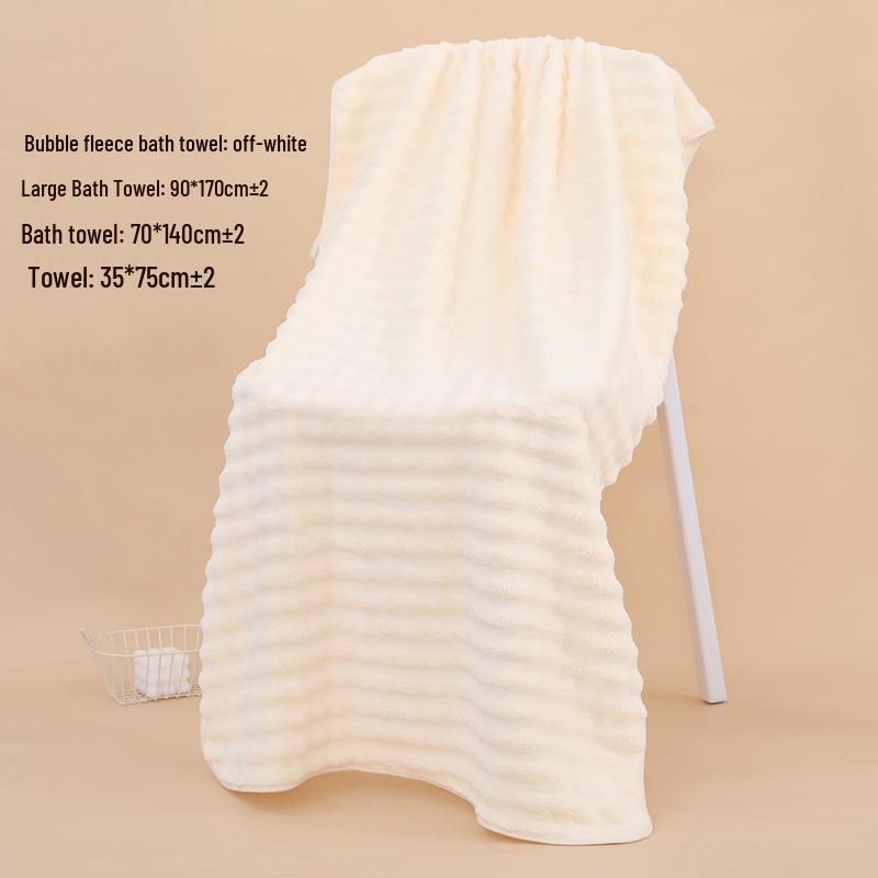 Coral Fleece Quick-Dry Large Bath Towel: Absorbent, Thickened Pineapple Grid Design for Beach, Swimming, or Beauty Salon.