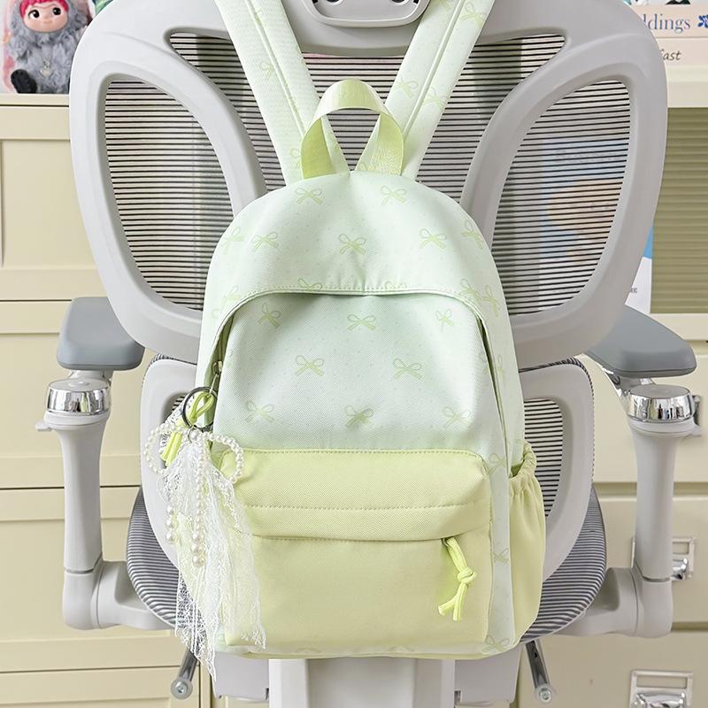 Schoolbag New High-value Japanese Fresh and Sweet Literary and Cute Bow Backpack Junior High School Students Lightweight Travel Backpack