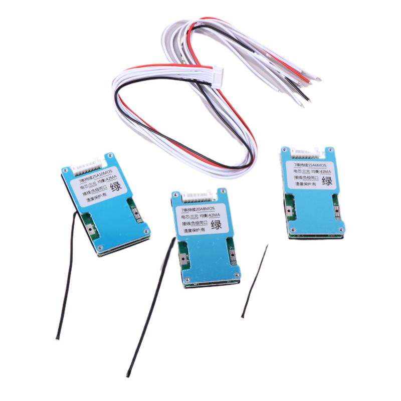 1Pc BMS Lithium Battery Charge Protection Board 7S 24V 15A 20A 25A Li-ion 18650 With Temperature Balanced For Ebike/Escooter