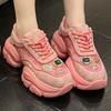 Women Luxury Shoes Vulcanized Sneakers Bling Rhineston Wedges Thick Bottom Platform Lace Up Comfortable Casual Shoe For Female