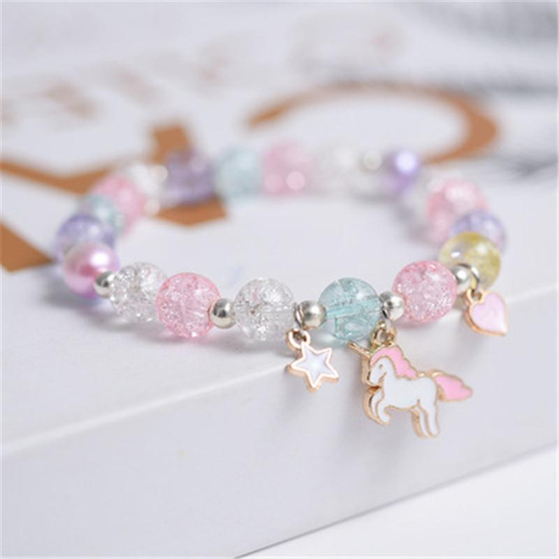 Makersland Cute Popcorn Beads Bracelet Friendship Glass Bracelets For Girls Star Moon Cloud Flower Zircon Accessories Wholesale